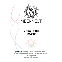 High Dose Vitamin D3 4000 IU - One Year Supply | Meeknest